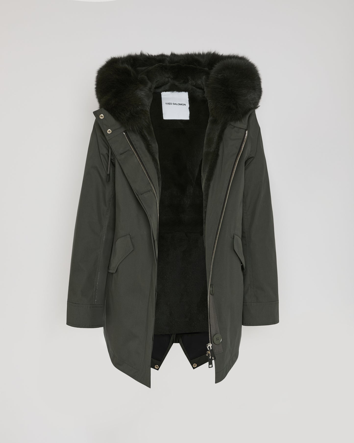 Parka Iconique courte en coton mélangé imperméable avec fourrure de renard et lapin