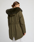 Parka Iconique courte en coton mélangé imperméable avec fourrure de renard et lapin