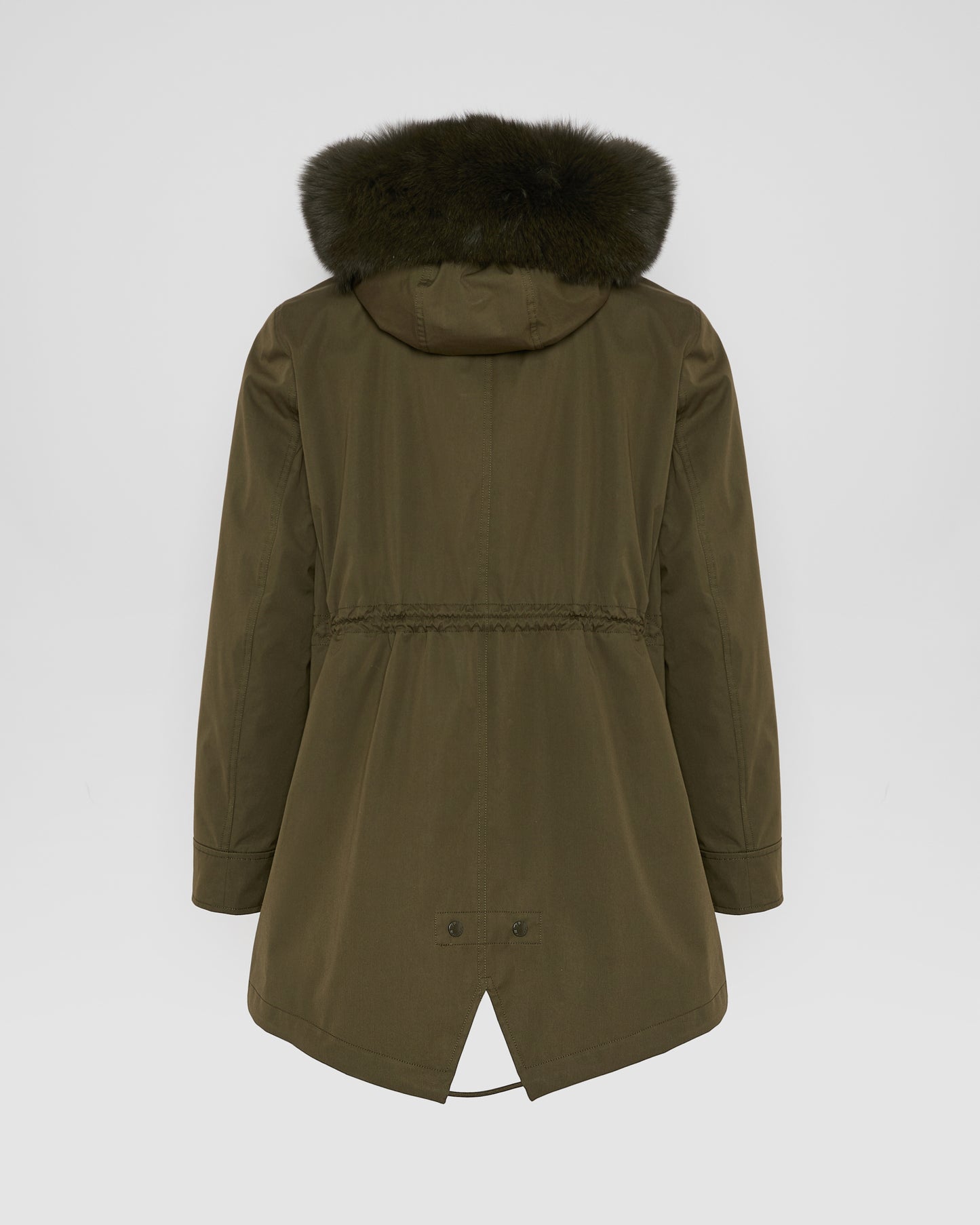 Parka Iconique courte en coton mélangé imperméable avec fourrure de renard et lapin