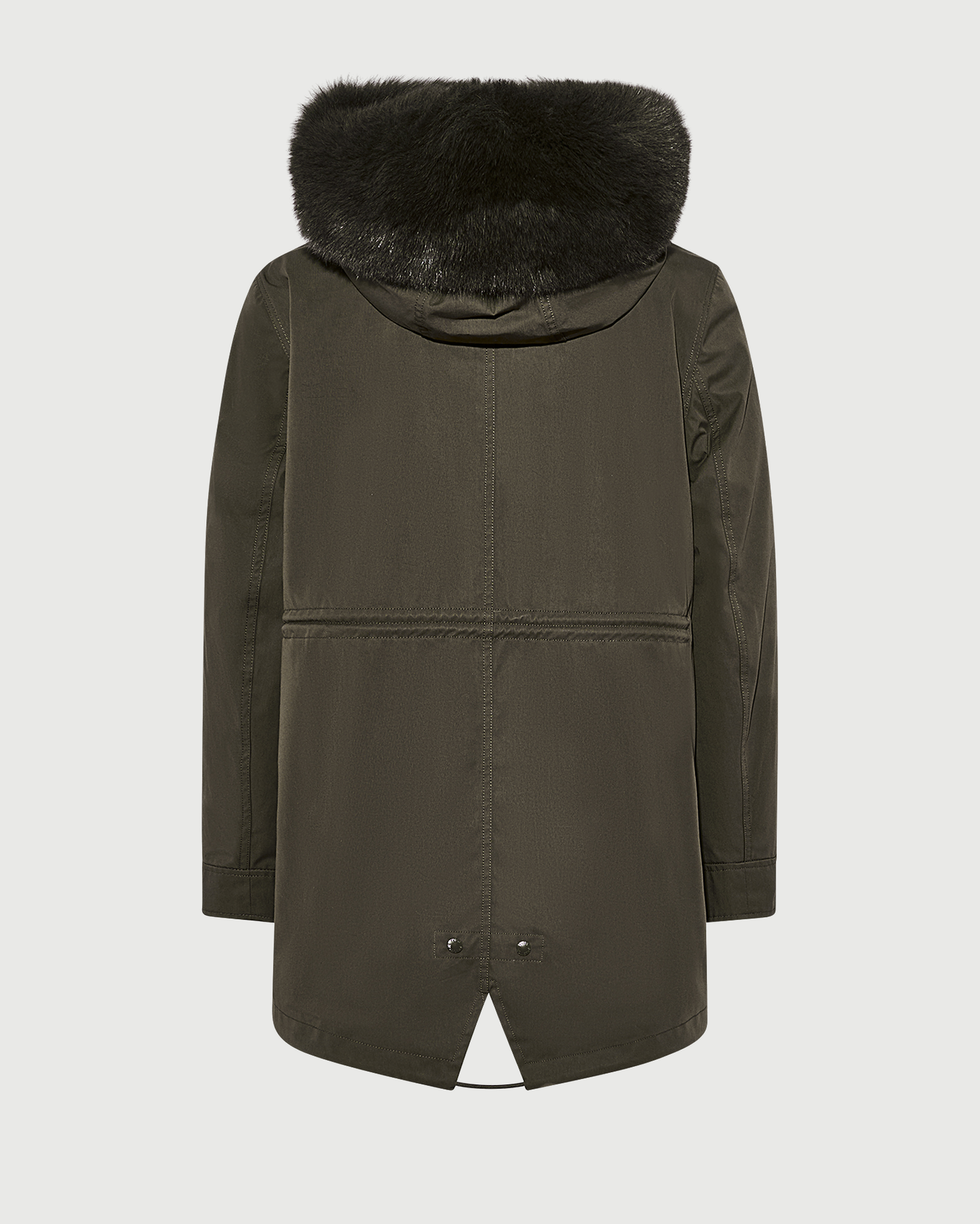 Parka Iconique courte en coton mélangé imperméable avec fourrure de renard et lapin- Yves Salomon - Nouvelle collection Automne Hiver