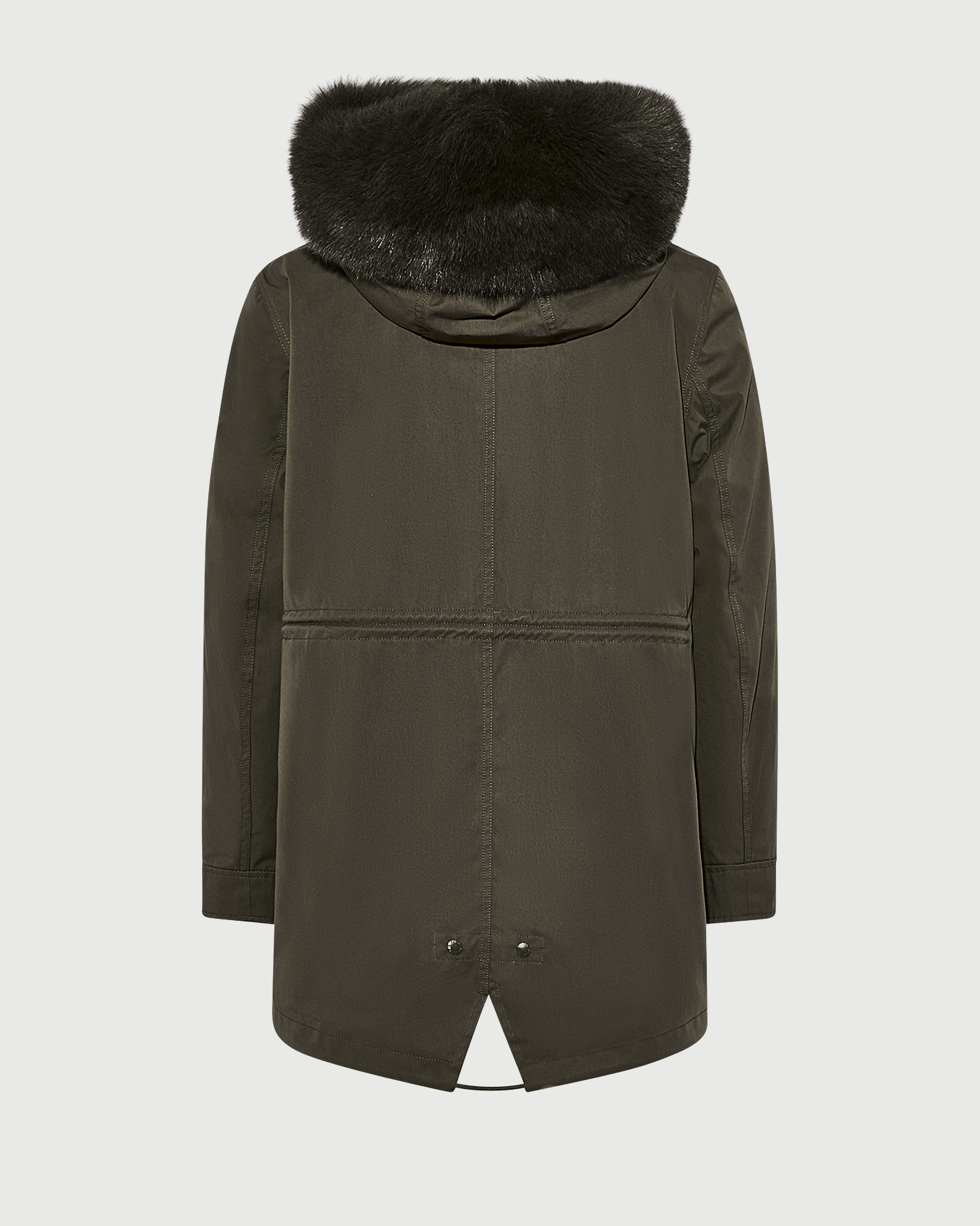 Parka Iconique courte en coton mélangé imperméable avec fourrure de renard et lapin- Yves Salomon - Nouvelle collection Automne Hiver