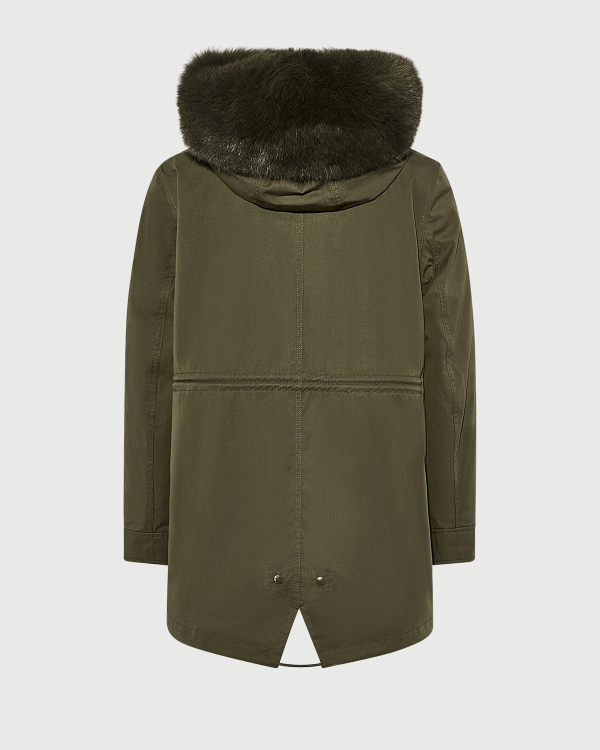 Parka Iconique courte en coton mélangé imperméable avec fourrure de renard et lapin - Yves Salomon - Nouvelle collection Automne Hiver