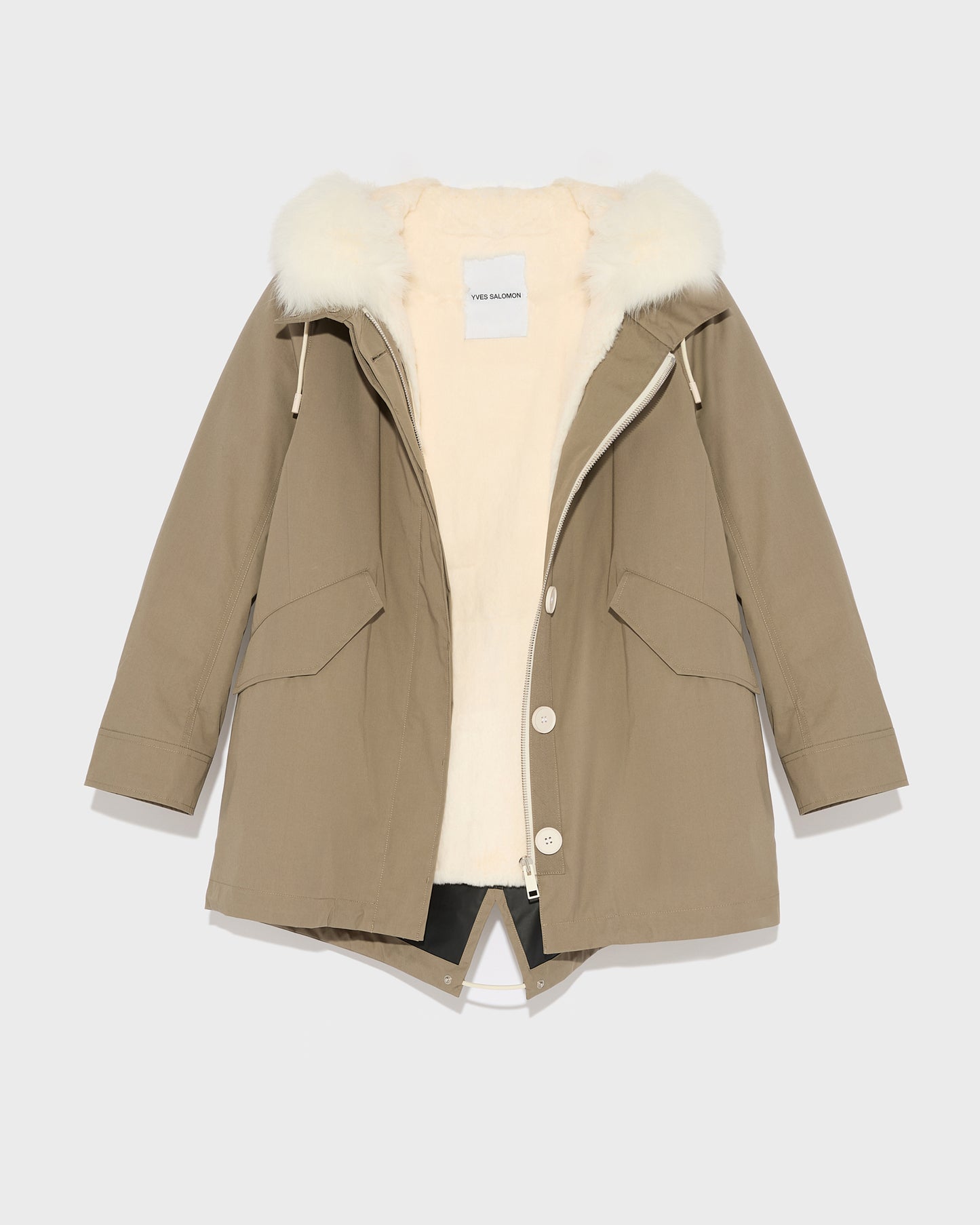Parka Iconique courte en coton mélangé imperméable avec fourrure de renard et lapin