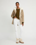 Parka Iconique courte en coton mélangé imperméable avec fourrure de renard et lapin