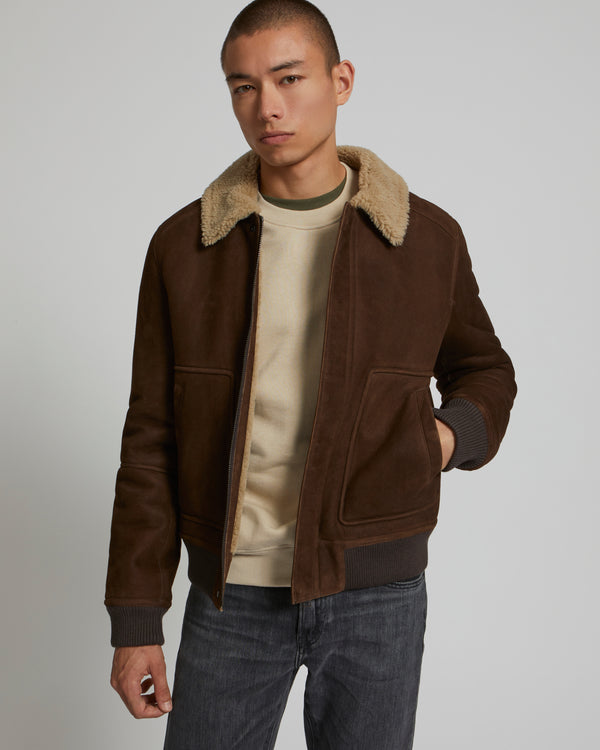 Blouson en peau lainée