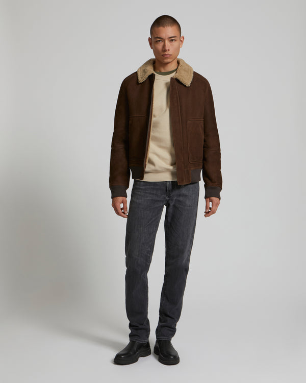 Blouson en peau lainée