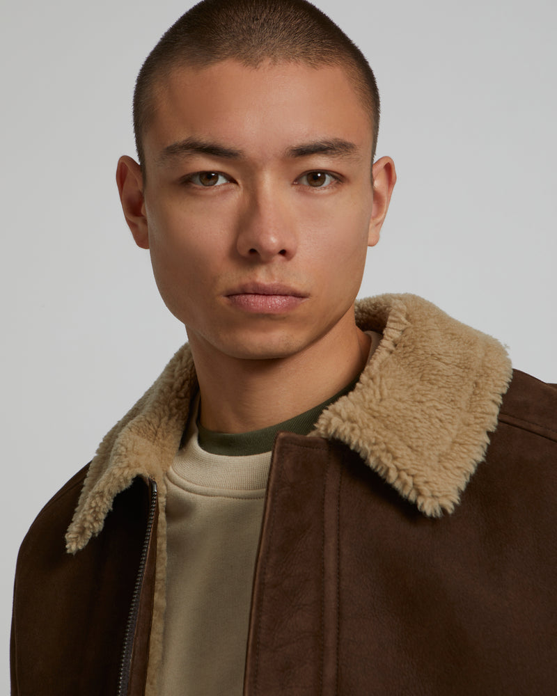 Blouson en peau lainée