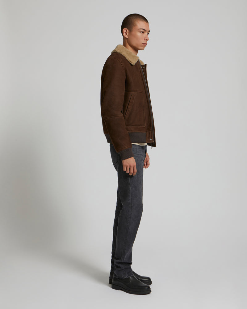 Blouson en peau lainée
