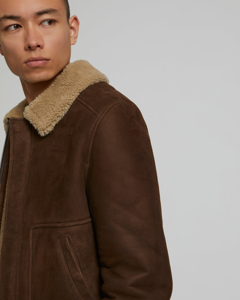 Blouson en peau lainée