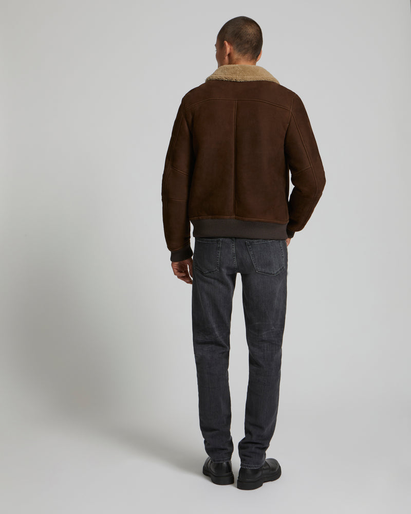 Blouson en peau lainée