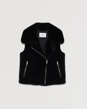 Gilet court en fourrure de vison à poils longs