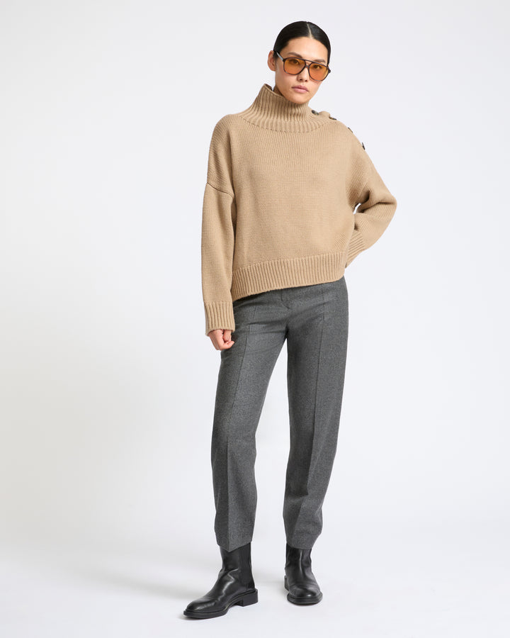 Pull oversize en maille lainage cachemire- Yves Salomon - Nouvelle collection Automne Hiver