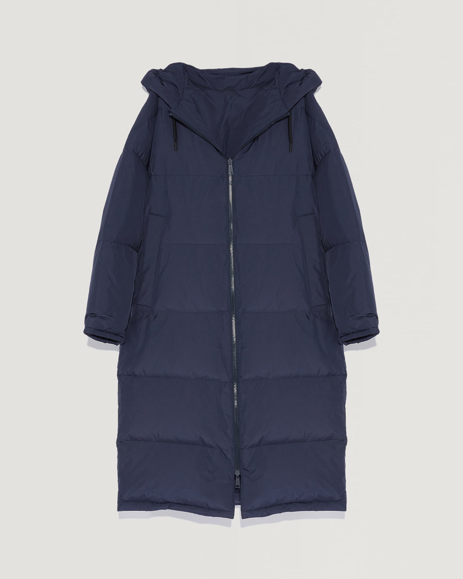 Long reversible waterproof down jacket Dark Navy Yves Salomon