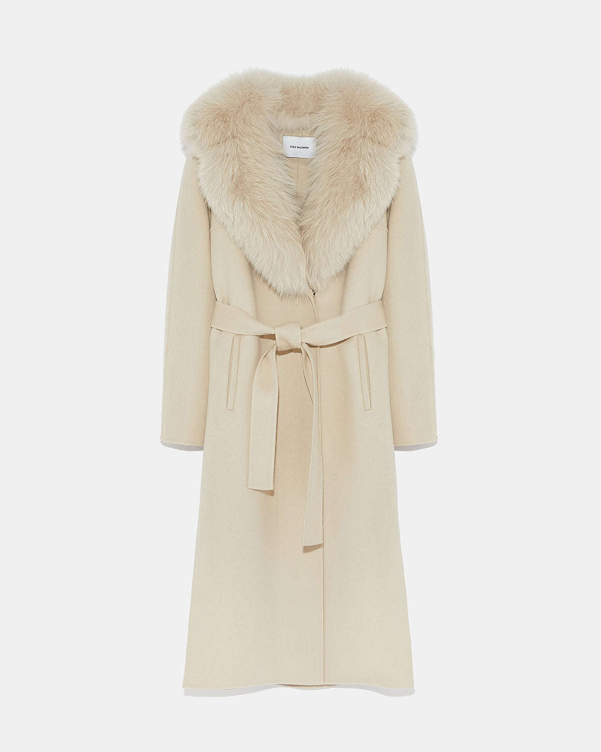 Loose Fur Coat 【Beige】ORGUE Women's Beige Faux Fur Oversized Tie Waist Maxi Coat