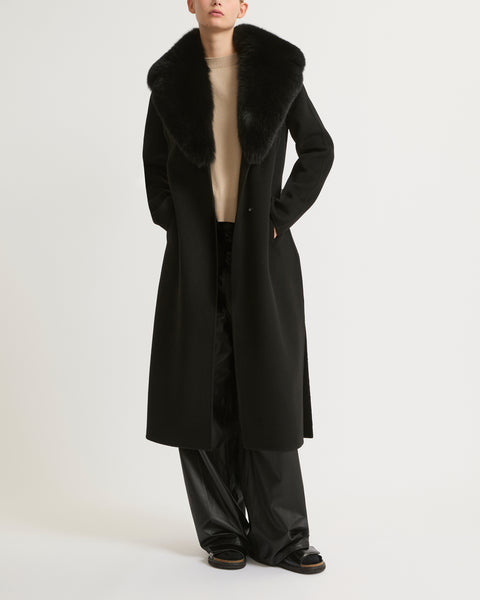 コート SAINT LAURENT Cashmere And Wool Belted Coat Saint Laurent Wool and cashmere coat | The Fashion Square