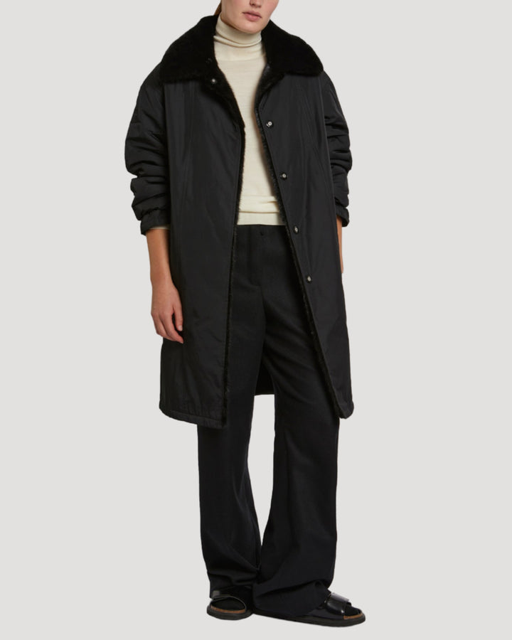 Parka en tissu technique réversible et fourrure de vison