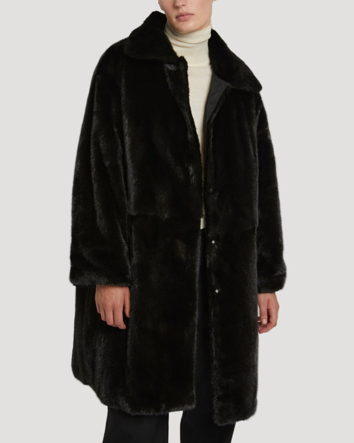 Parka en tissu technique réversible et fourrure de vison