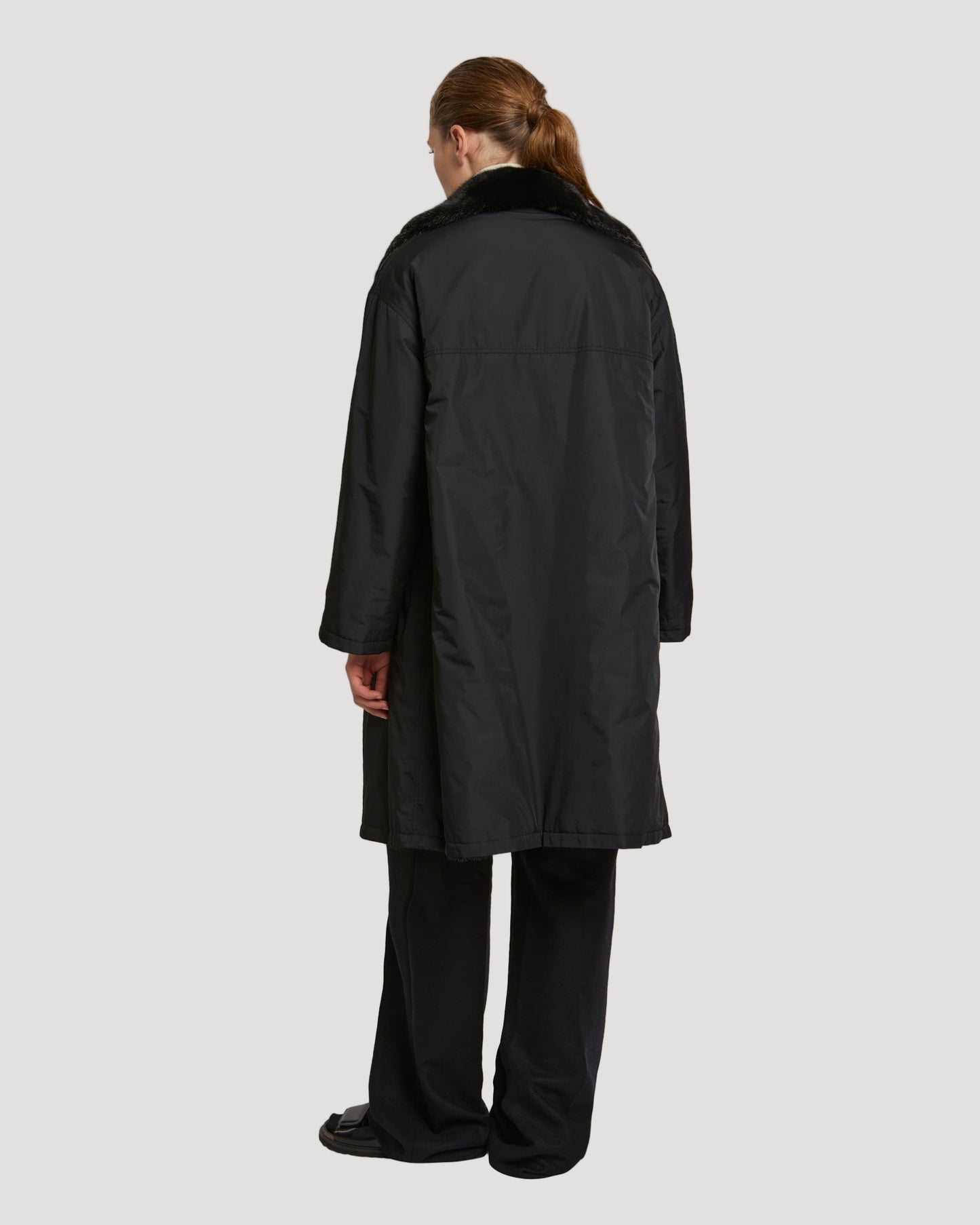Parka en tissu technique réversible et fourrure de vison