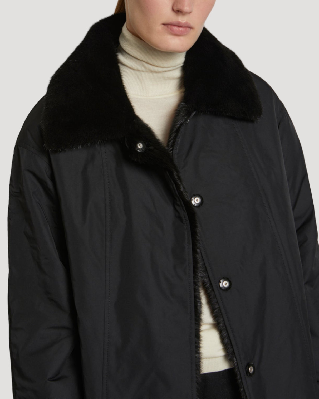 Parka en tissu technique réversible et fourrure de vison