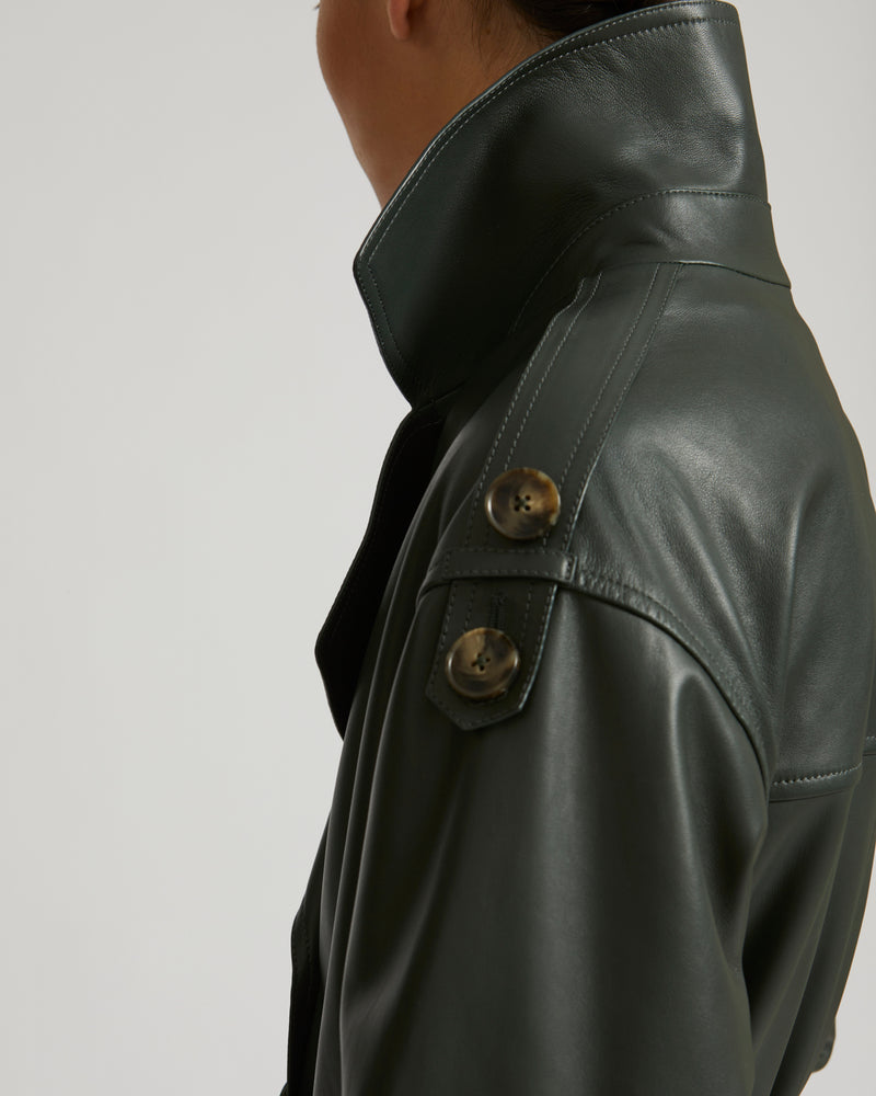 Trench oversize en cuir d’agneau