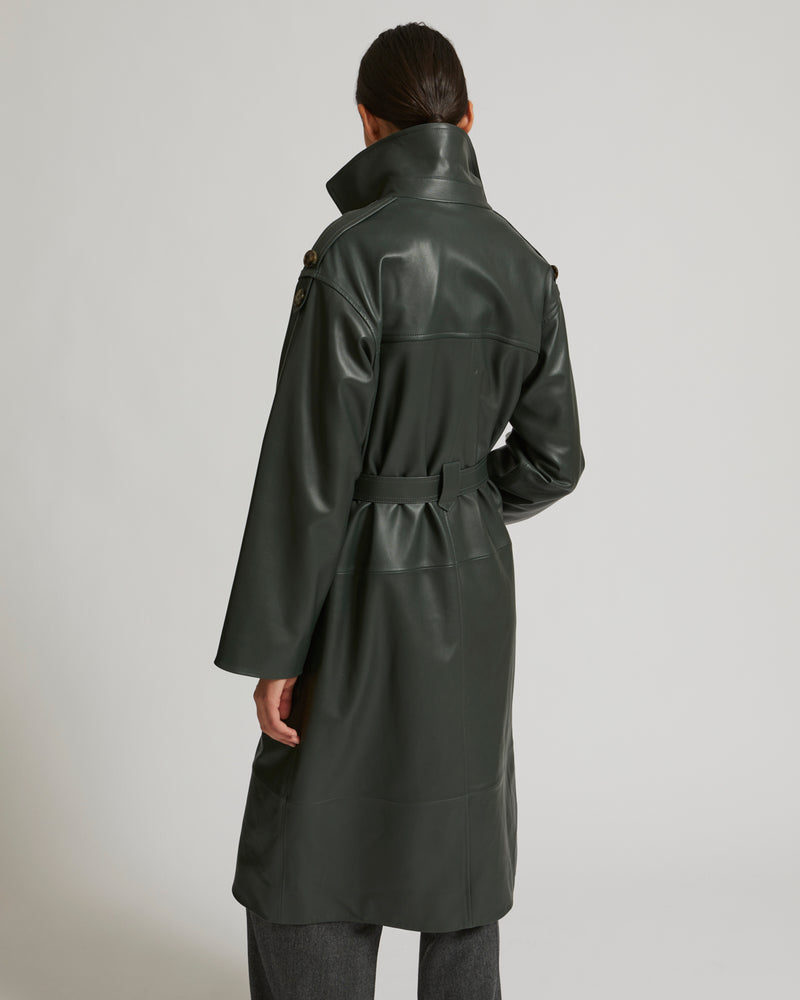 Trench oversize en cuir d’agneau
