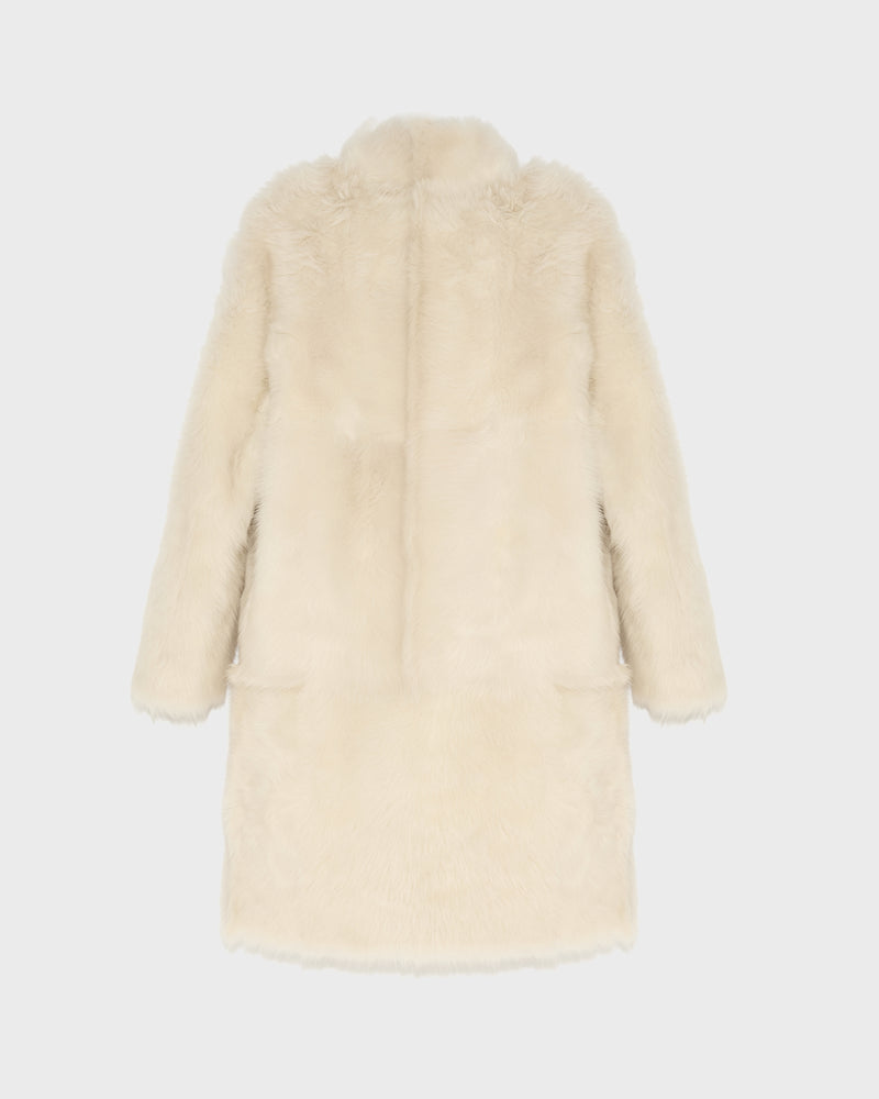 Reversible Belted Coat In Toscana Lambskin White Size 38 Yves Salomon Women