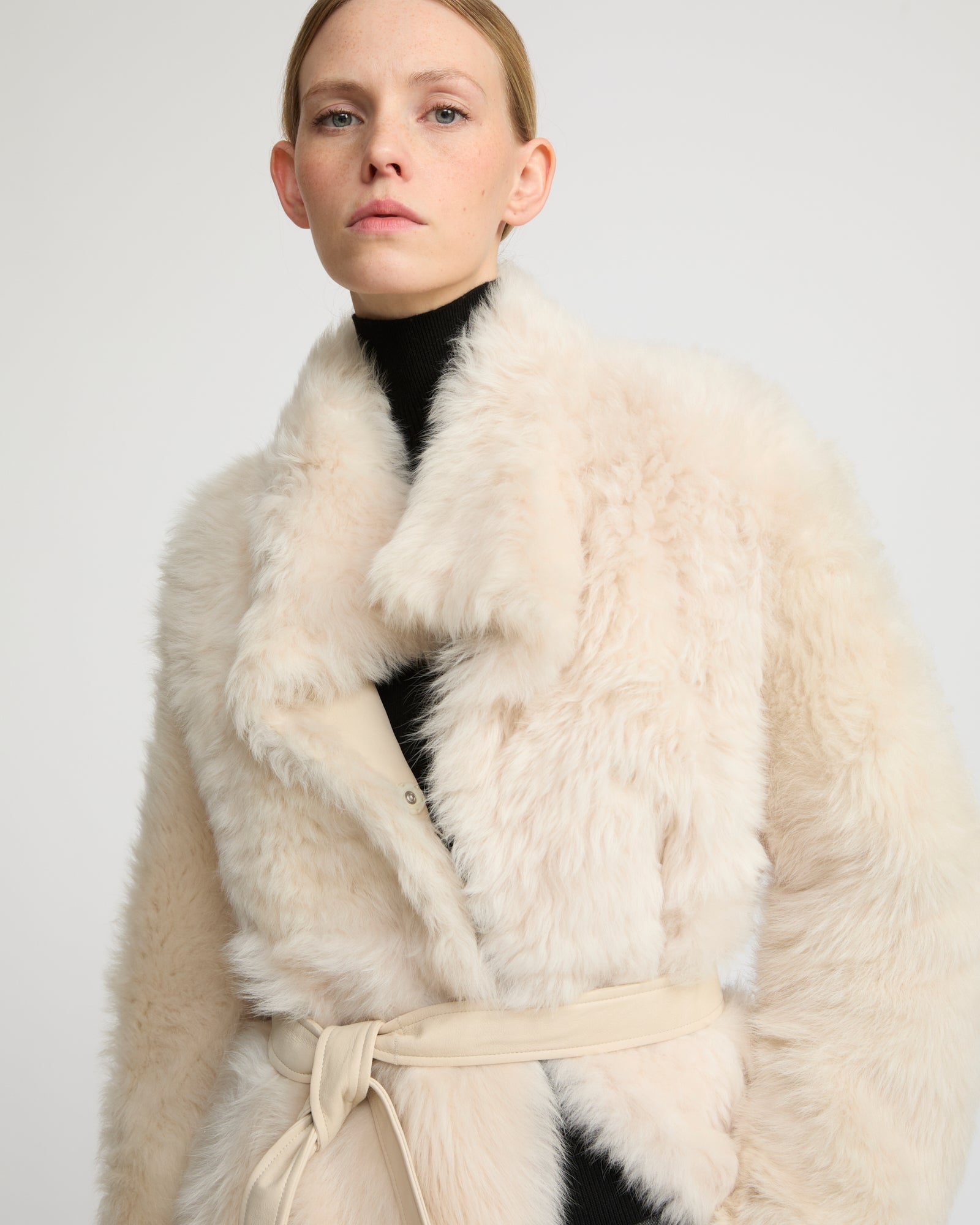 Manteau réversible en agneau de Toscane -Yves Salomon