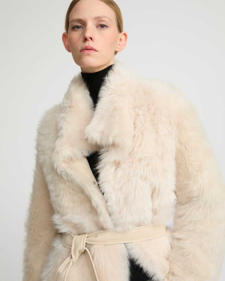 Manteau réversible en agneau de Toscane