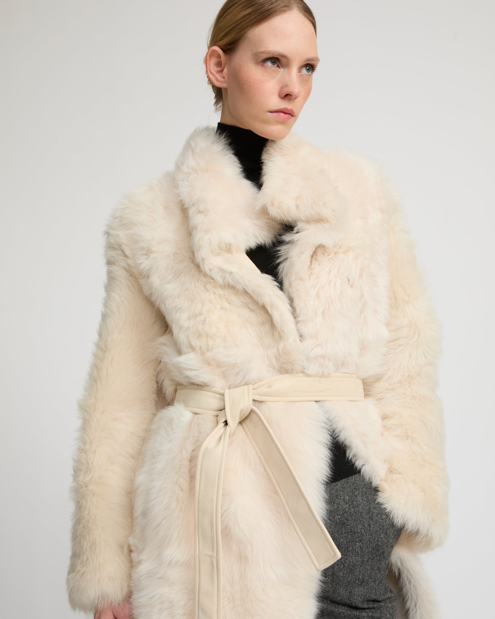 Manteau réversible en agneau de Toscane -Yves Salomon