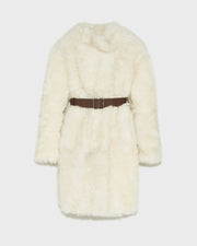 Manteau ceinturé réversible en agneau de Toscane