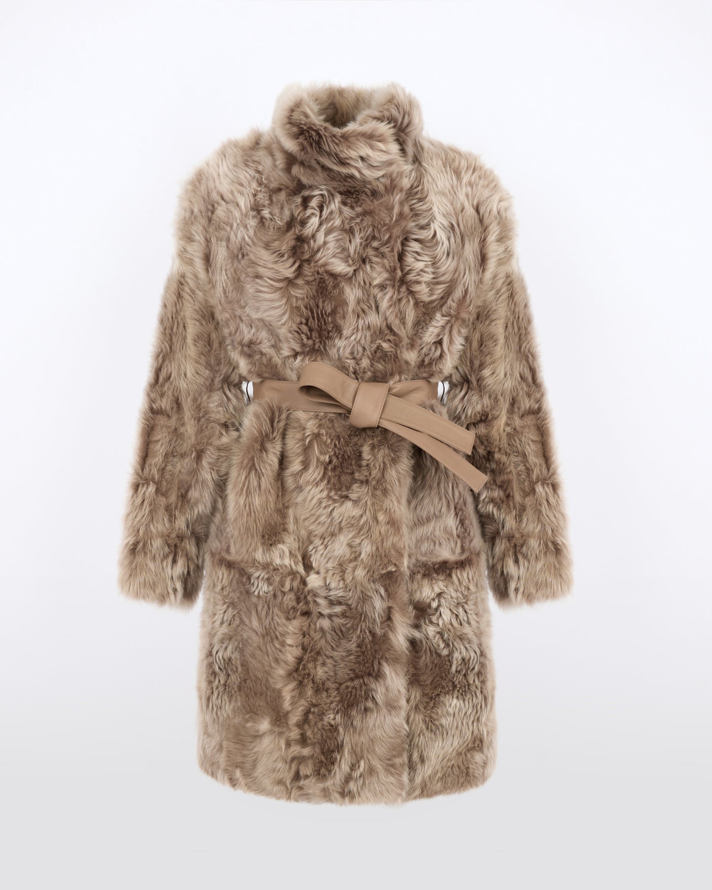 Manteau réversible ceinturé en agneau de Toscane - Yves Salomon - Nouvelle collection Automne Hiver