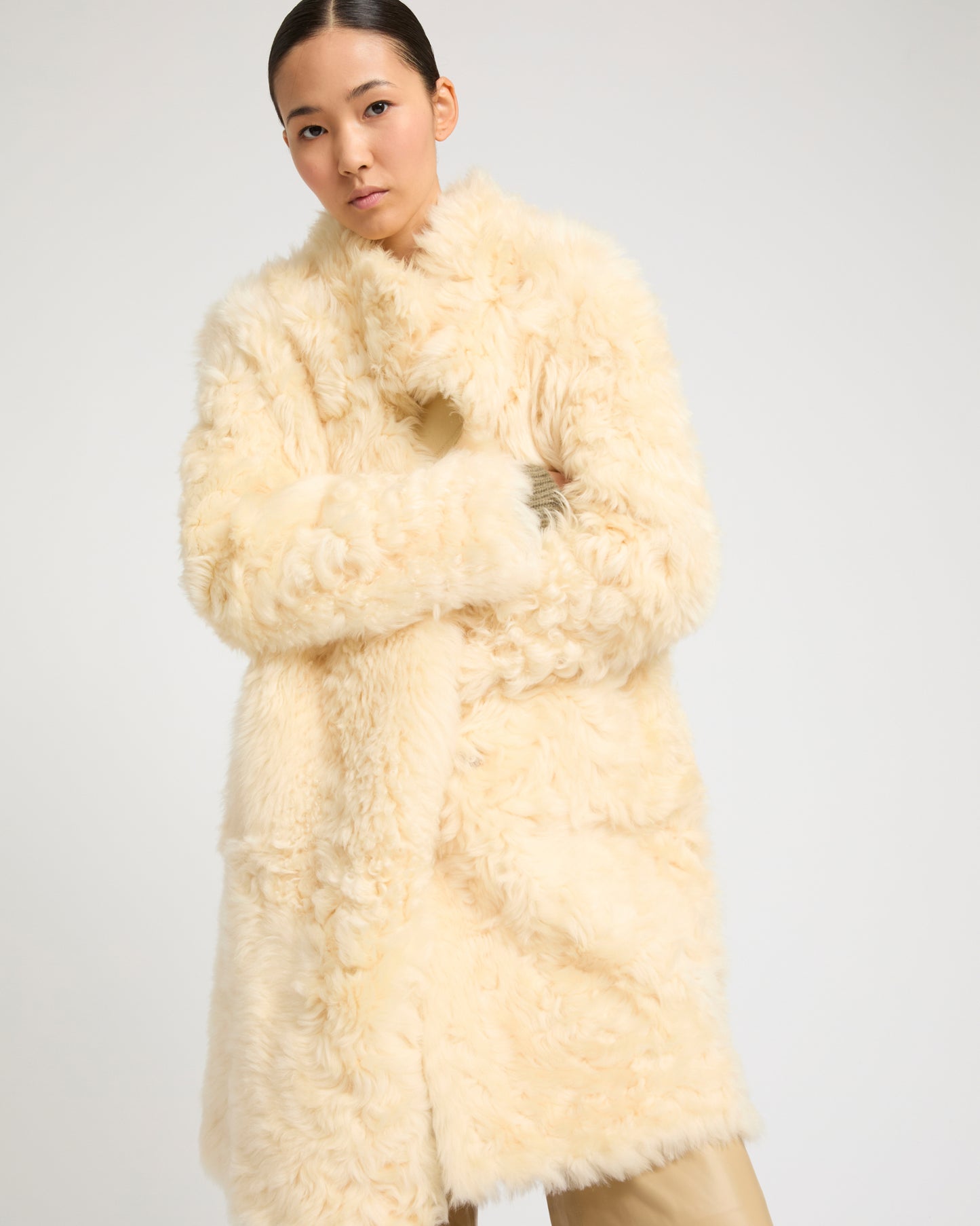 Reversible coat in Toscana lambskin