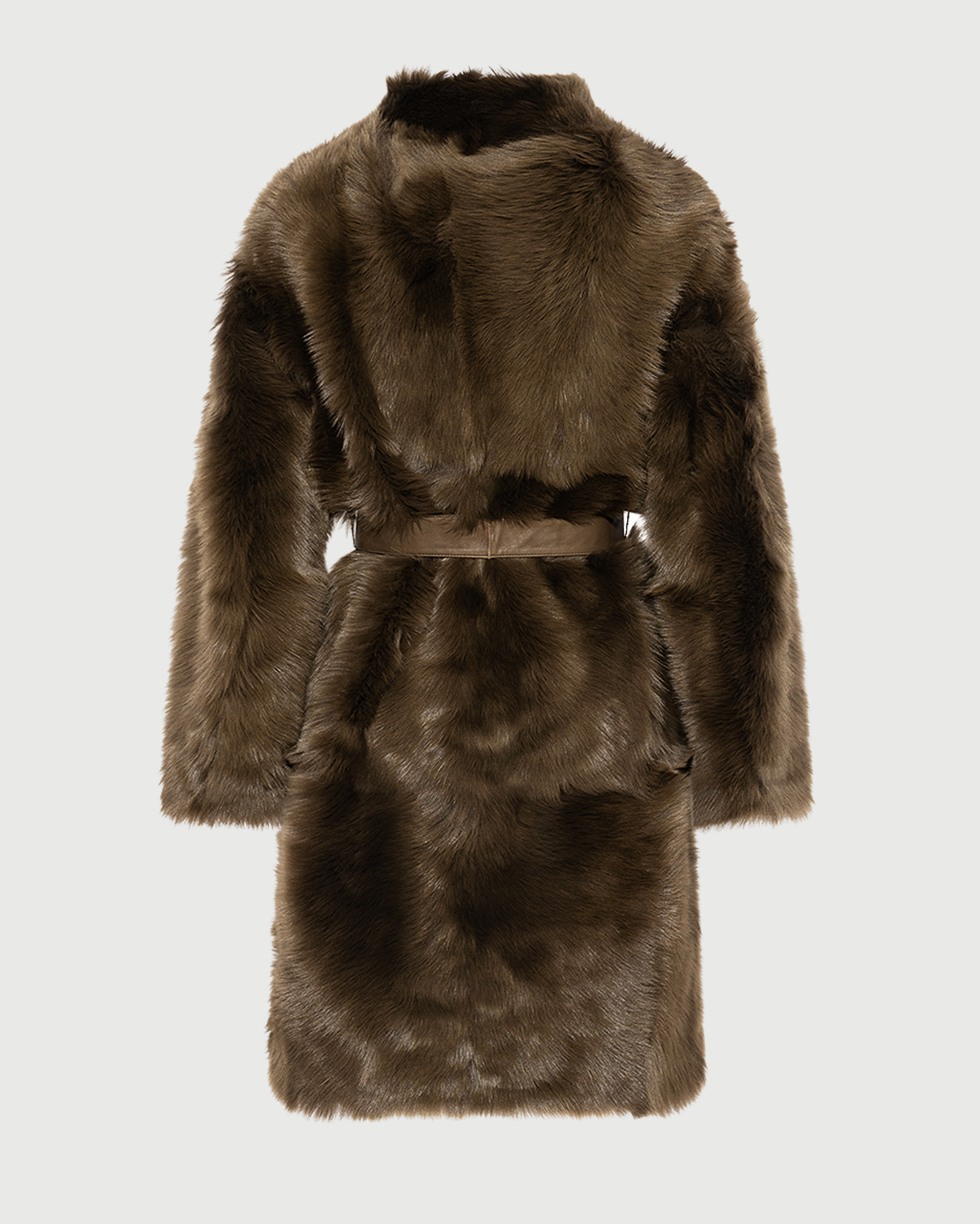 Manteau réversible ceinturé en agneau de Toscane- Yves Salomon - Nouvelle collection Automne Hiver