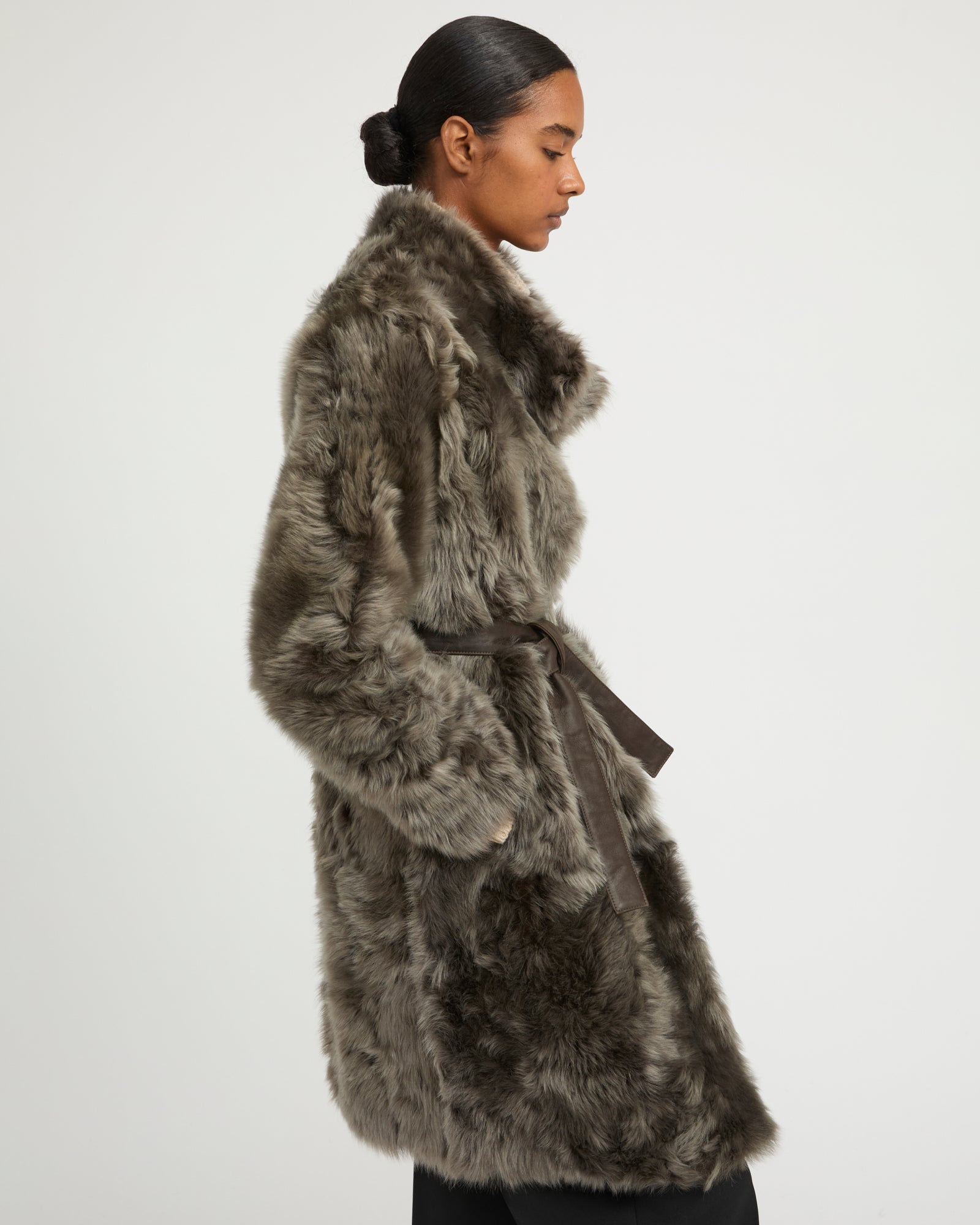 Manteau réversible en agneau de Toscane -Yves Salomon