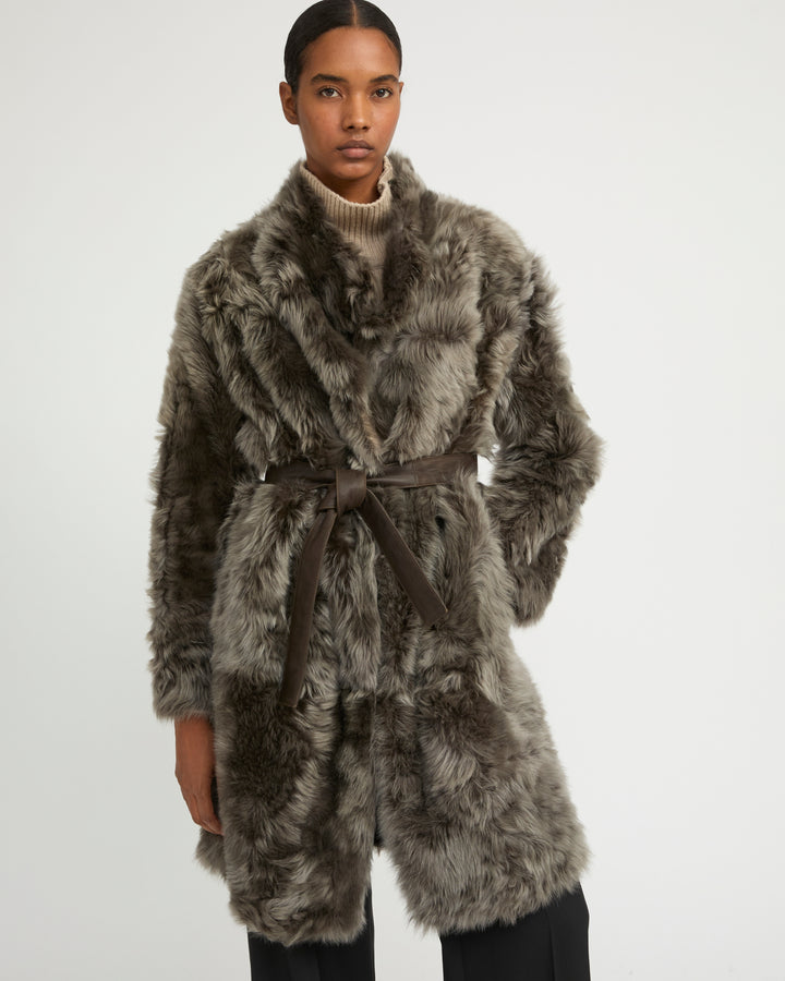 Manteau réversible en agneau de Toscane