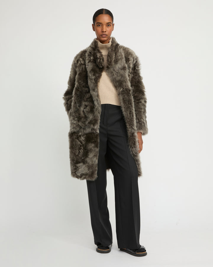 Manteau réversible en agneau de Toscane