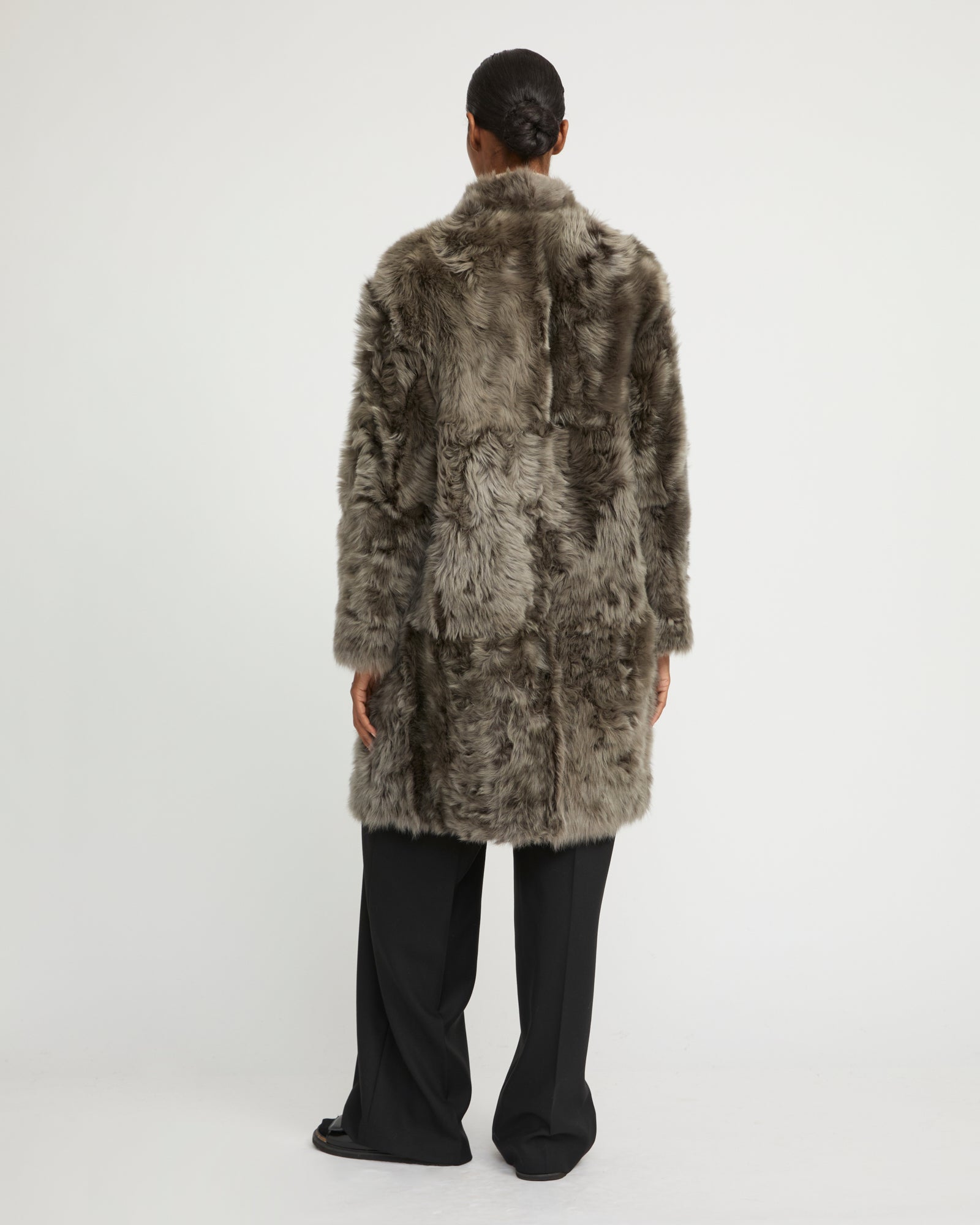 Manteau réversible en agneau de Toscane -Yves Salomon