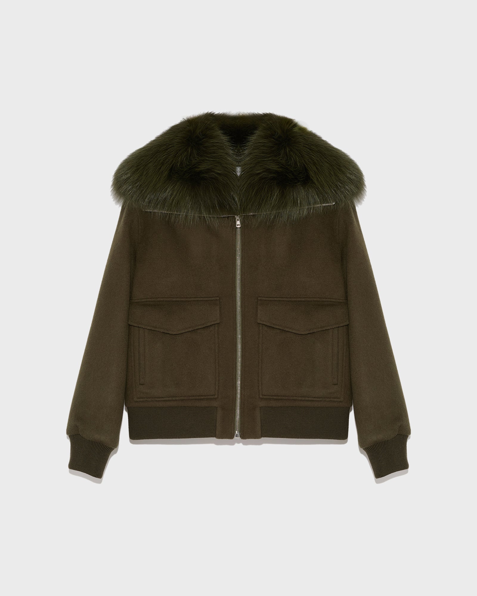 アパルトモン　YVES SALOMON WOOL FRONT KNITWEAR Knitted fox fur jacket - white - Yves Salomon – Yves Salomon US