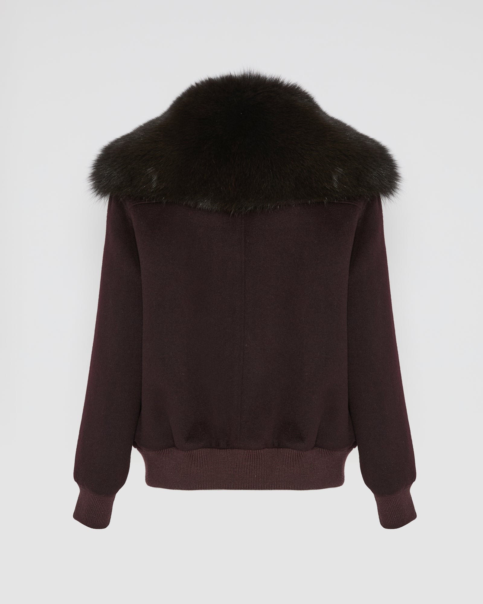 Cropped jacket in cashmere wool with fox fur collar – Yves Salomon