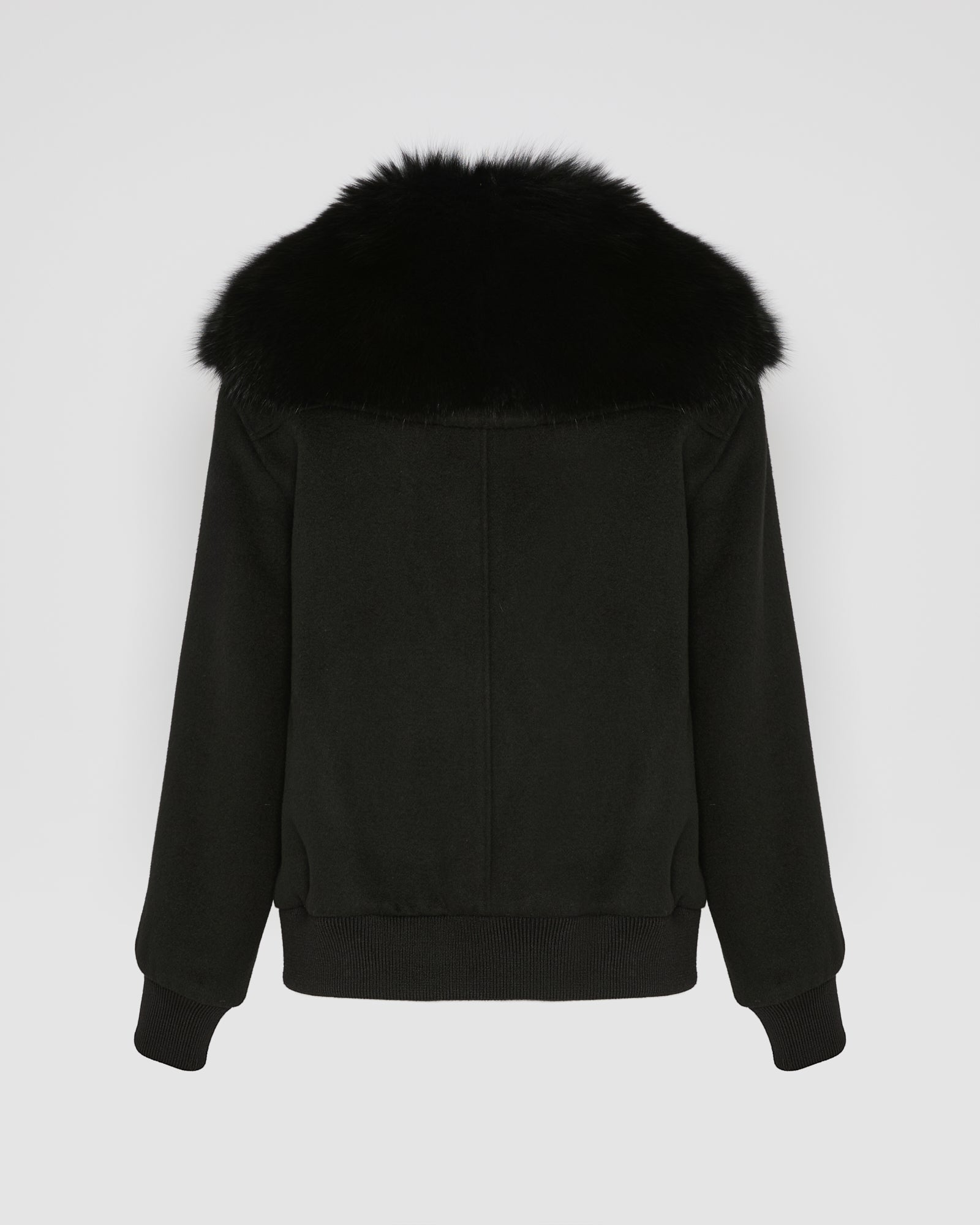 YVES SALOMON　ファージャケット　コヨーテ　ブラック　フランス製　46 YVES SALOMON ファージャケット コヨーテ ブラック フランス製 46 Long