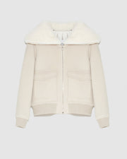 Blouson en lainage cachemire avec col en fourrure de vison