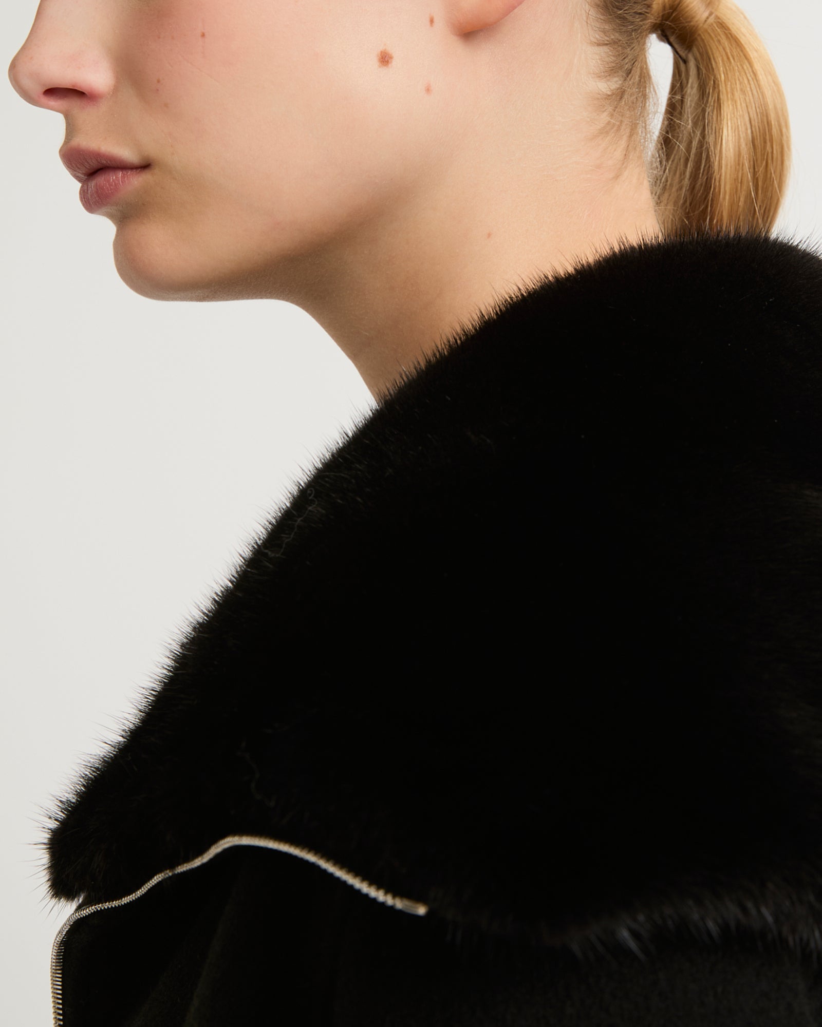 Cashmere wool jacket with mink fur - Black - Yves Salomon - Women