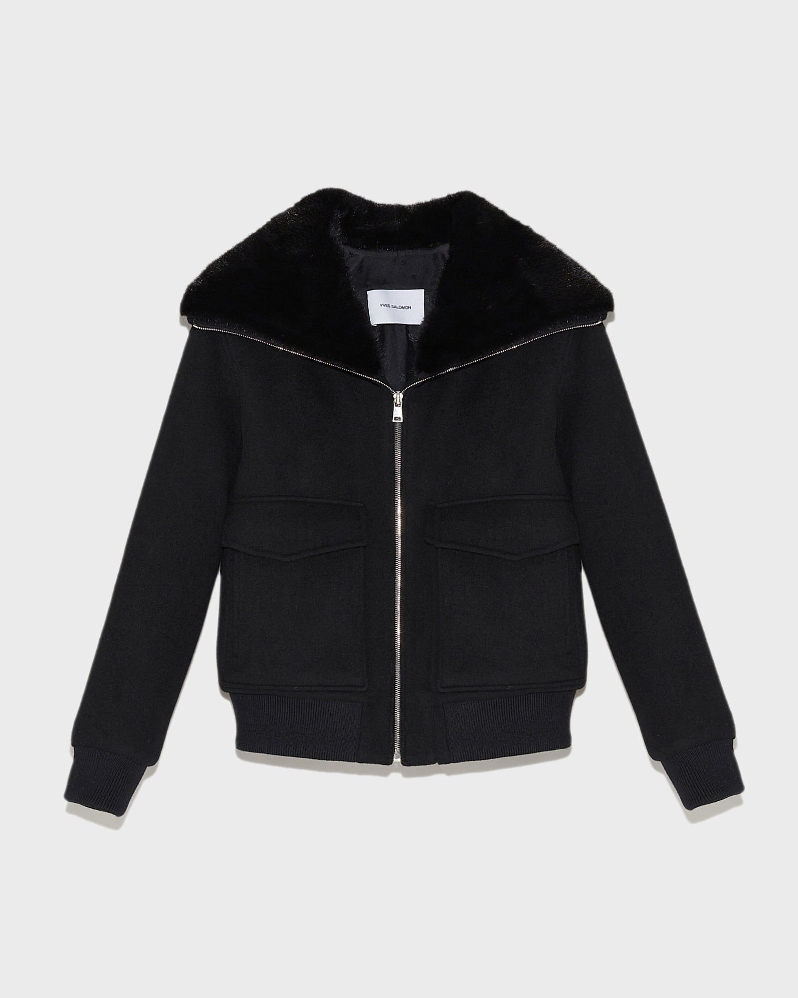 Cashmere wool jacket with mink fur - Black - Yves Salomon - Women