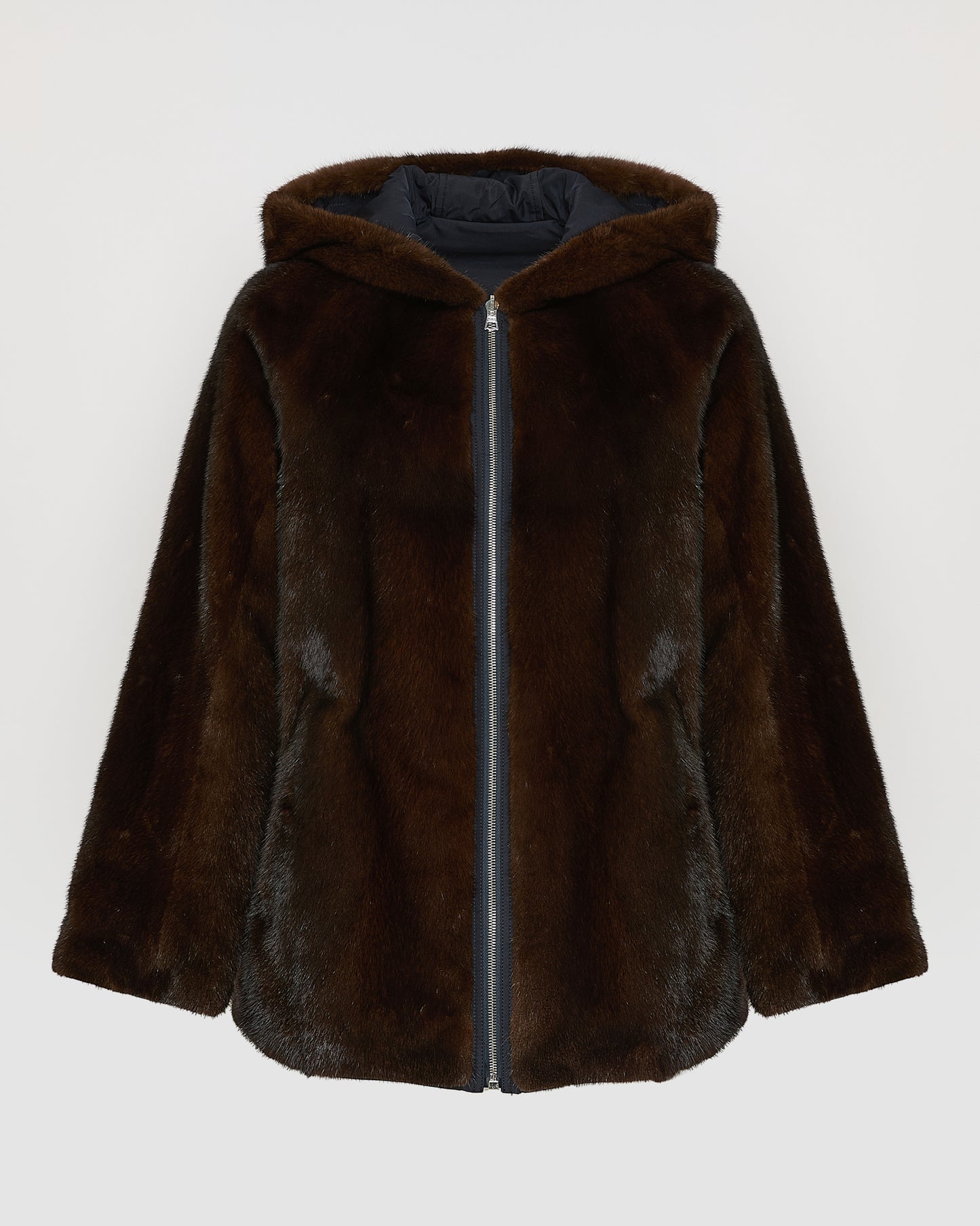 Parka courte en tissu technique réversible déperlant avec fourrure de vison -Yves Salomon