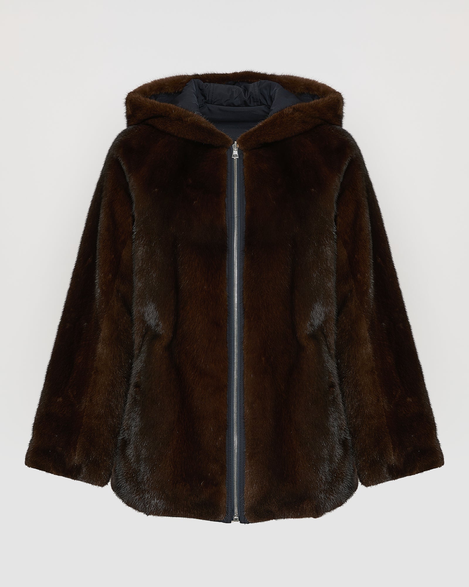 Parka courte en tissu technique réversible déperlant avec fourrure de vison -Yves Salomon