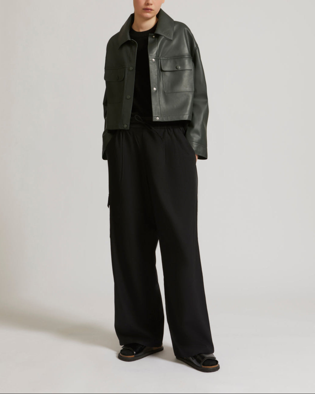 Cropped shirt in lamb leather – Yves Salomon