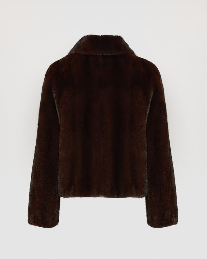 Veste courte en fourrure de vison à poils longs -Yves Salomon