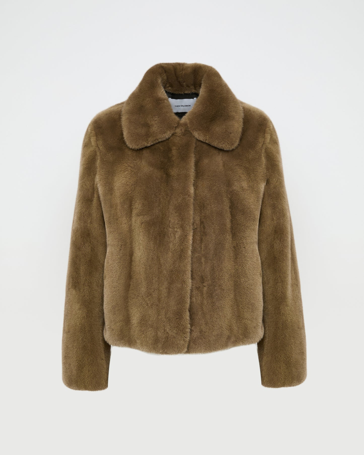 Veste courte en fourrure de vison à poils longs