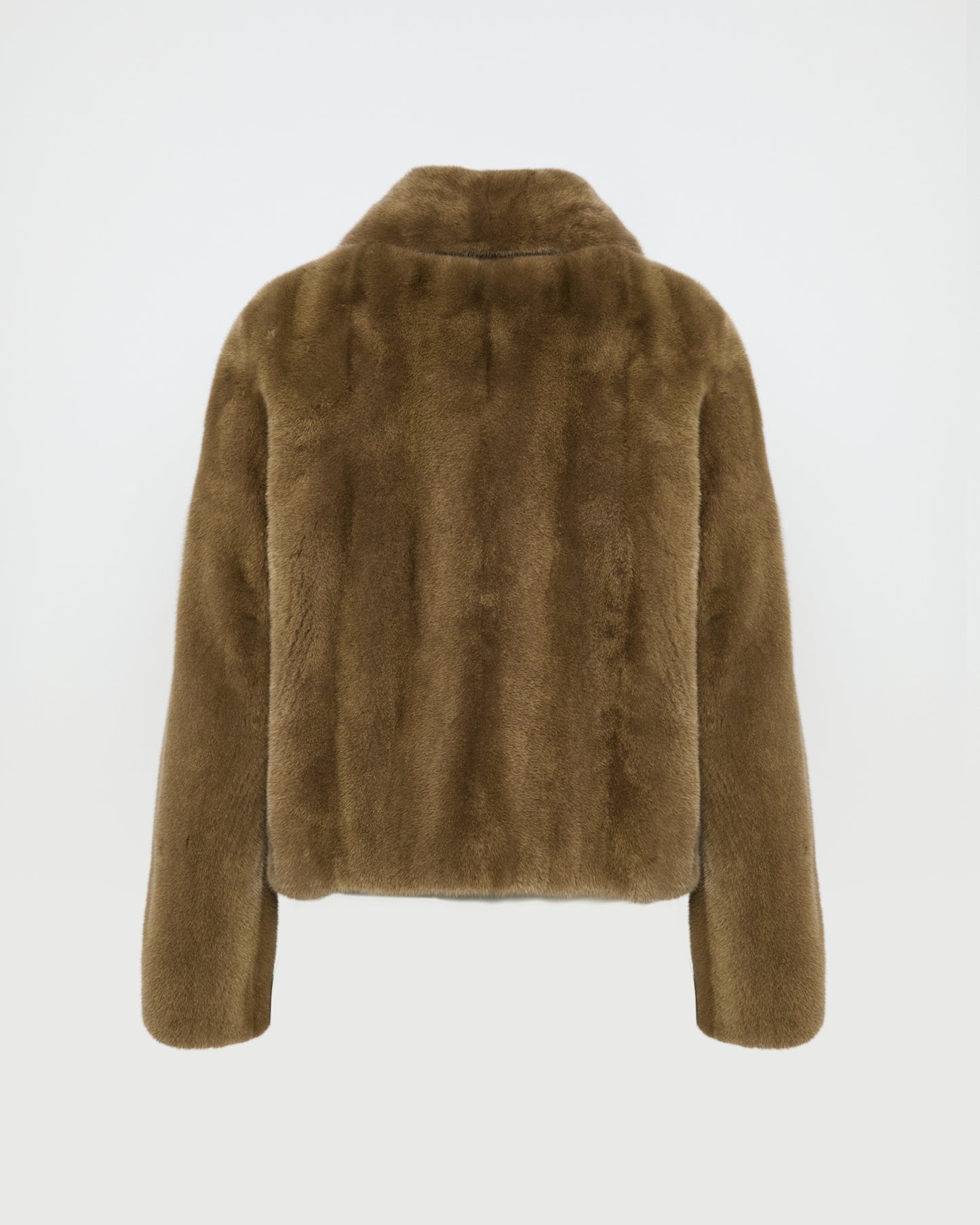 Veste courte en fourrure de vison à poils longs
