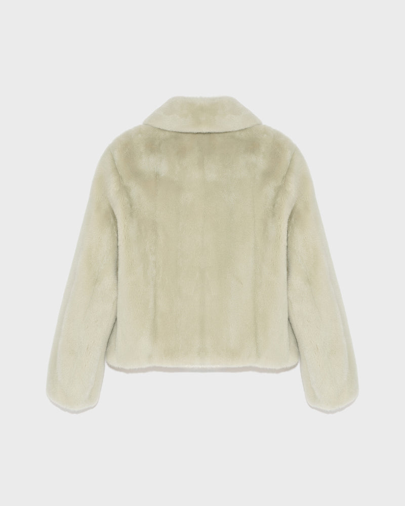 Veste courte en fourrure de vison à poils longs